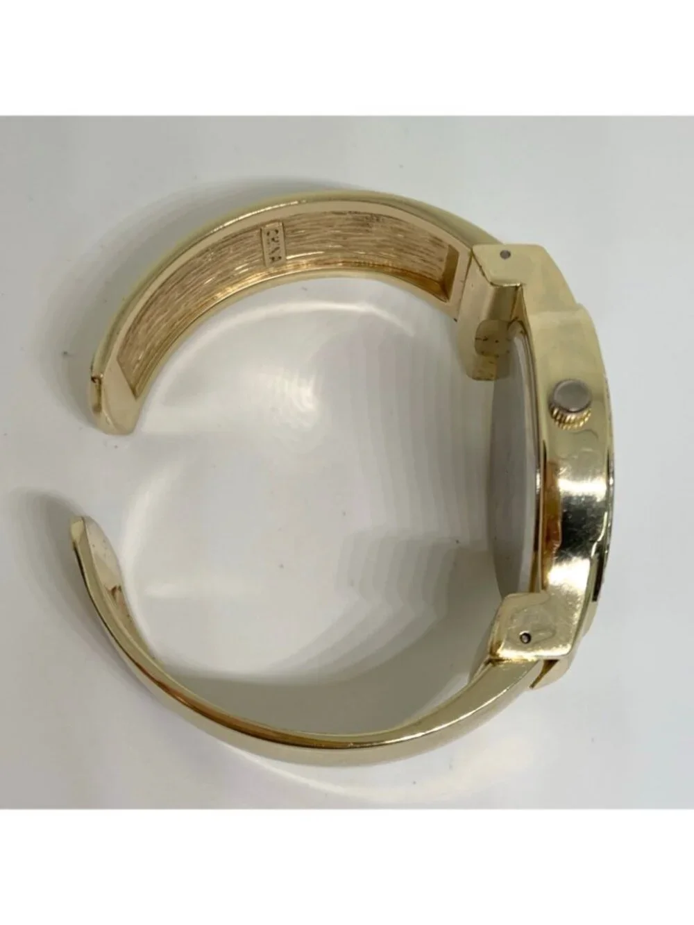 Studio women’s watch gold tone dial cuff bracelet size 7” quartz 38mm running